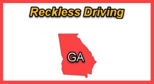 Georgia outline graphic labeled reckless driving, representing state-level charges