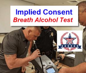 Implied Consent Breath Alcohol Test after a DUI in Georgia. This could lead to an automatic DUI license suspension