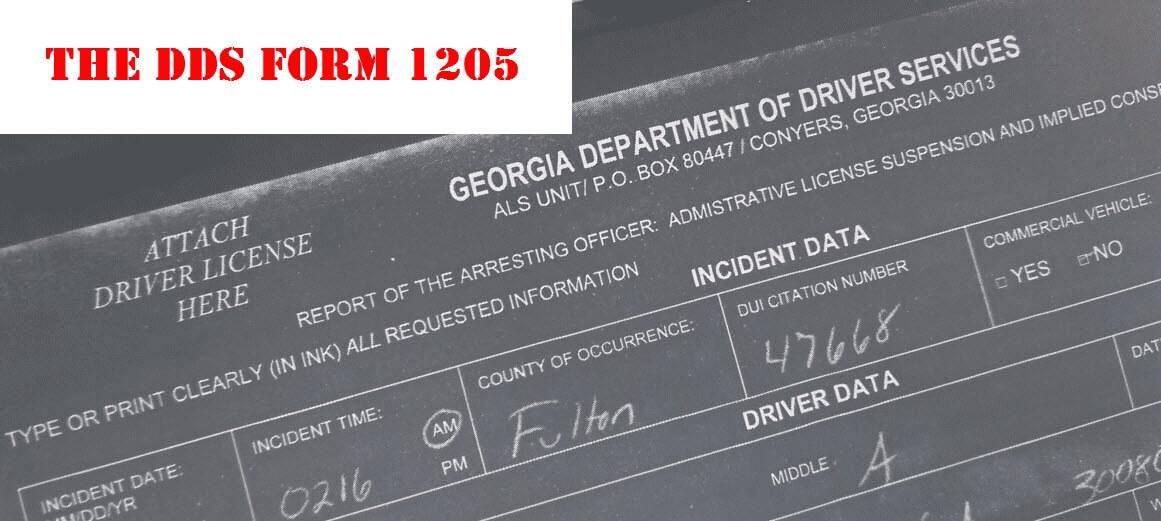 Georgia Department of Driver Services Form 1205