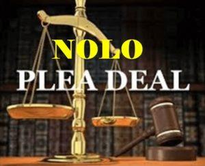 A picture of scales with text: NOLO PLEA DEAL, symbolizing one of the possible pleas at your Atlanta Traffic Court hearing
