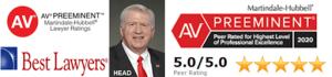 Top Atlanta DUI lawyer Bubba Head was named AV preeminent for 2020, which is the highest level of professional excellence