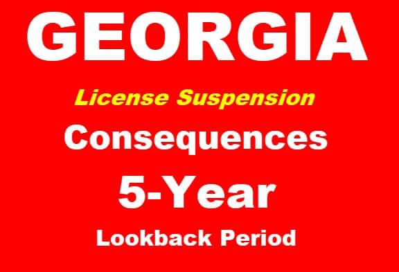 GA License Suspension Lookback Period 5 Years