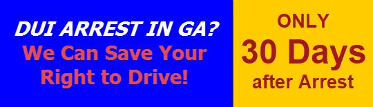 Georgia Driver's License Suspension for Driving Under the Influence